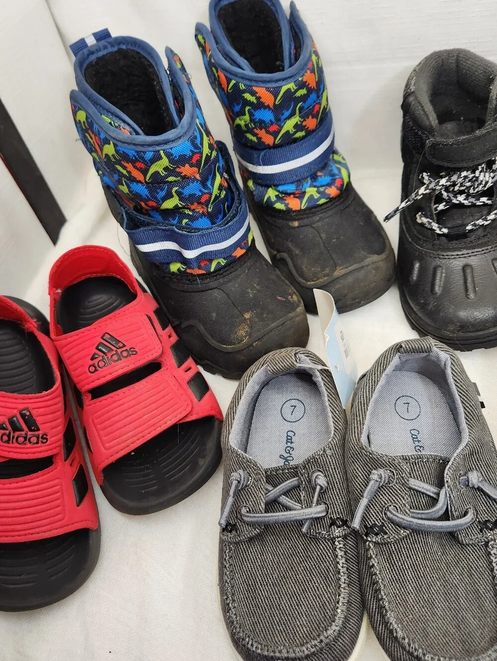 10 Pairs Of Toddler Boys Size 6.5-7 Shoes Boots Sandals Sneakers